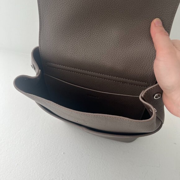 Used Quince Italian Leather Small Backpack Color Mink, Taupe Leather Backpack - Picture 7 of 15